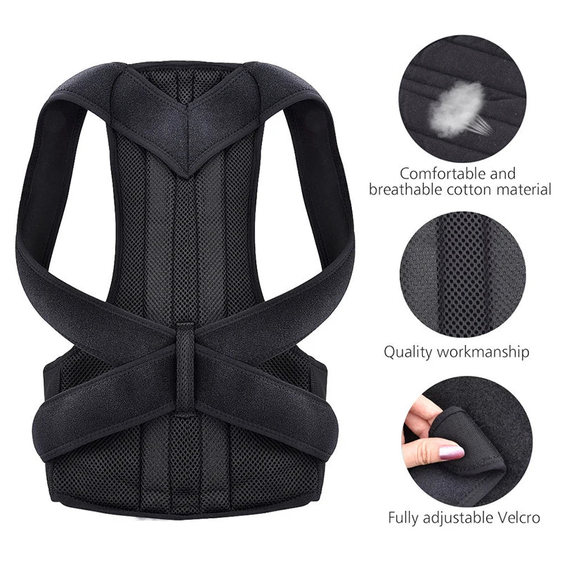 New Upper Back Posture Corrector Posture Clavicle Support Corrector Back Straight Shoulders Brace Strap Corrector