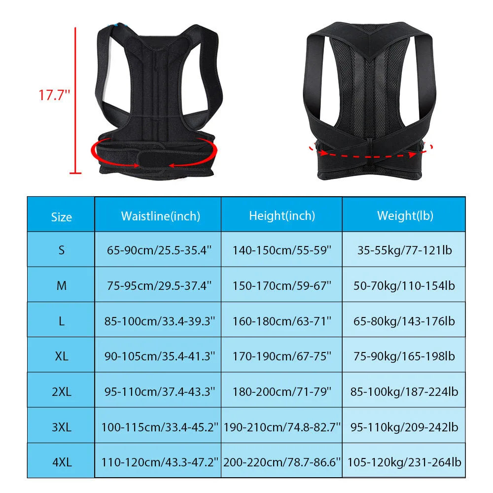 New Upper Back Posture Corrector Posture Clavicle Support Corrector Back Straight Shoulders Brace Strap Corrector